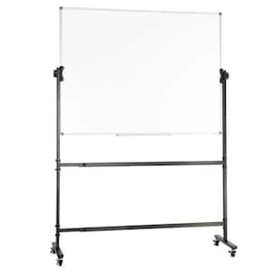 Whiteboard Magnetic Mobile 48 in. x 32 in. Double-Sided Whiteboard Reversible Adjustable Height Dry Erase Board