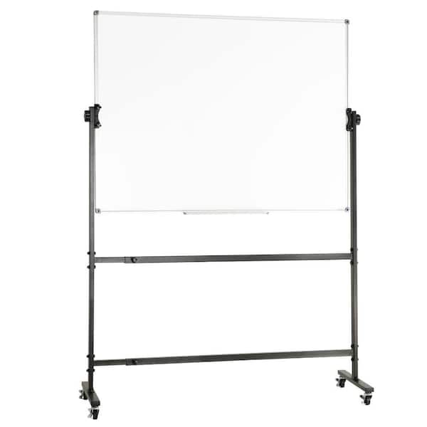 VEVOR Whiteboard Magnetic Mobile 48 in. x 32 in. Double-Sided Whiteboard Reversible Adjustable Height Dry Erase Board