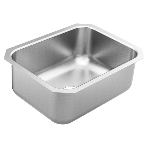 MOEN 1800 Series Stainless Steel 23.5 in. Single Bowl Undermount Kitchen Sink with 9 in. Depth