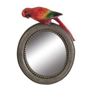5.9 in. W x 8 in. H Wooden Frame Multicolor Wall Mirror