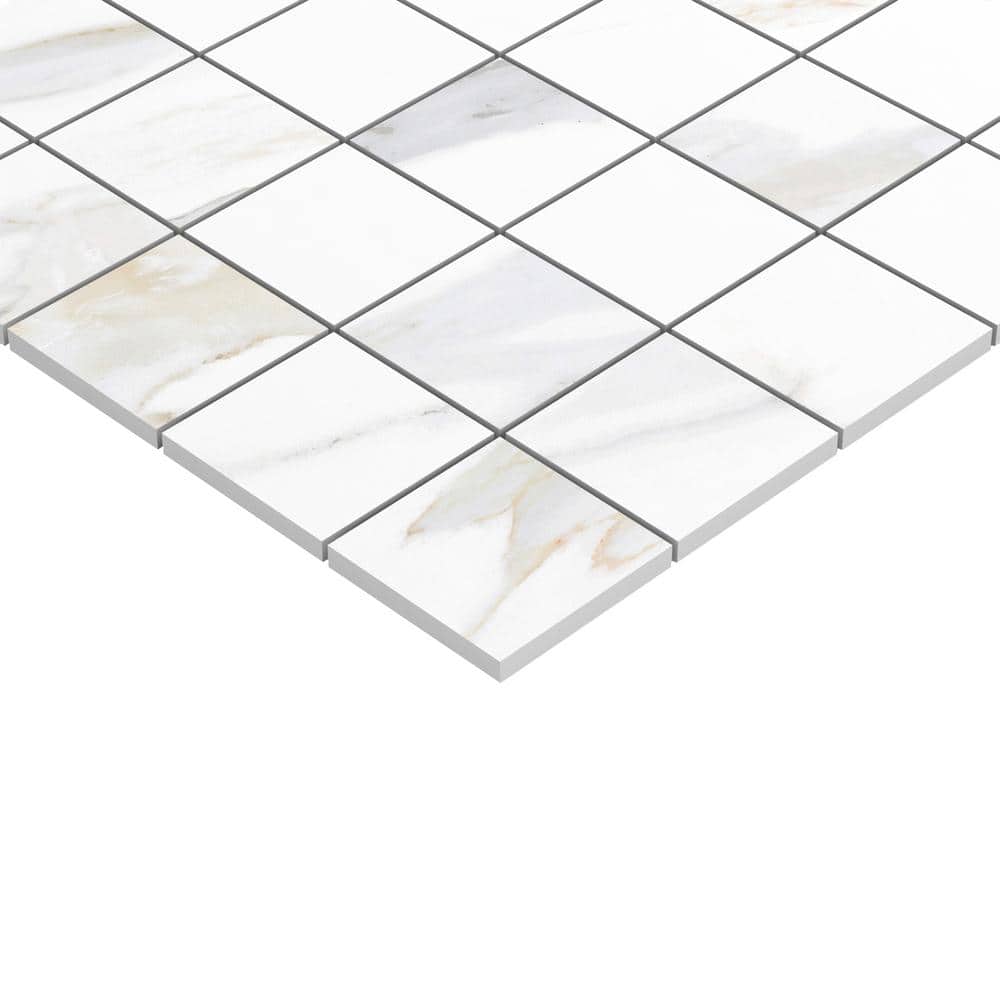 Aurora Gold Matte Porcelain Mosaic Tile Sheet 11.81'' x 11.81''