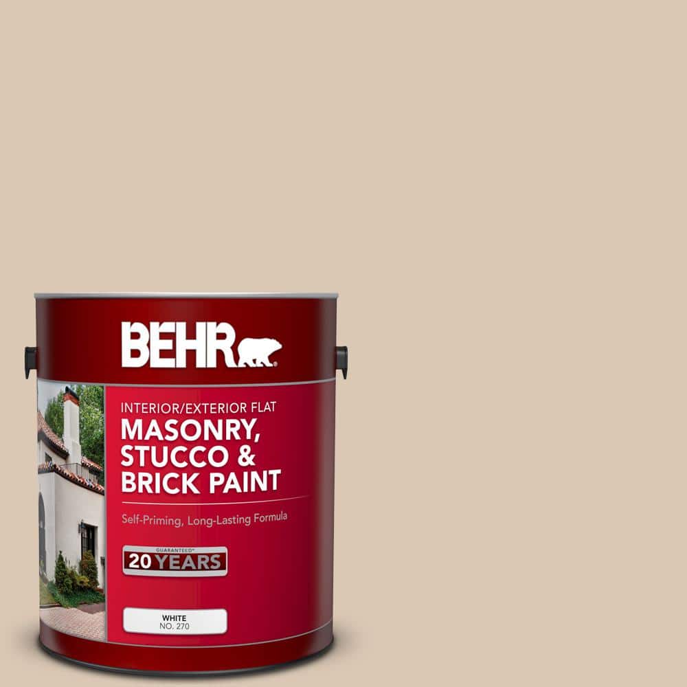 1 gal. #MS-41 Sandstone Beige Flat Interior/Exterior Masonry, Stucco and Br