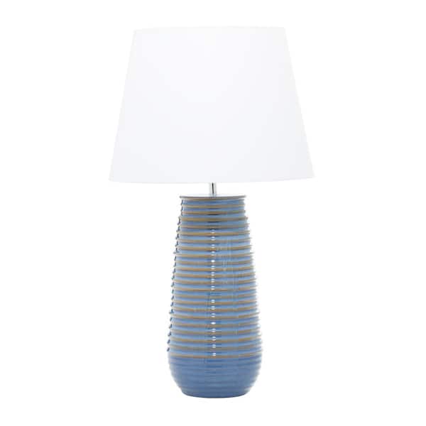 Photo 1 of 27 in. Blue Ceramic Table Lamp1011938281
