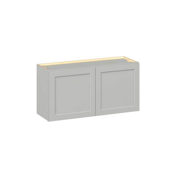 Emerson Whisper Gray Wall Bridge 2 door Ready to Assemble Kitchen Cabinet (36 in. W x 18 in. H x 12 in. D)
