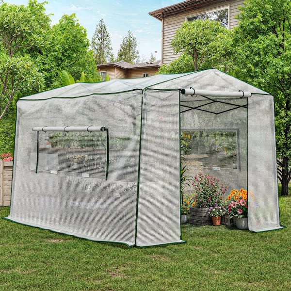 8 ft. x 11 ft. Pop-up Walk-In Greenhouse with Roll-up Windows and Zippered Door