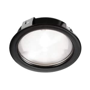 2.64 in. Lens LED Puck Light 3000K New Construction or Remodel Black Integrated Recessed Light Kit