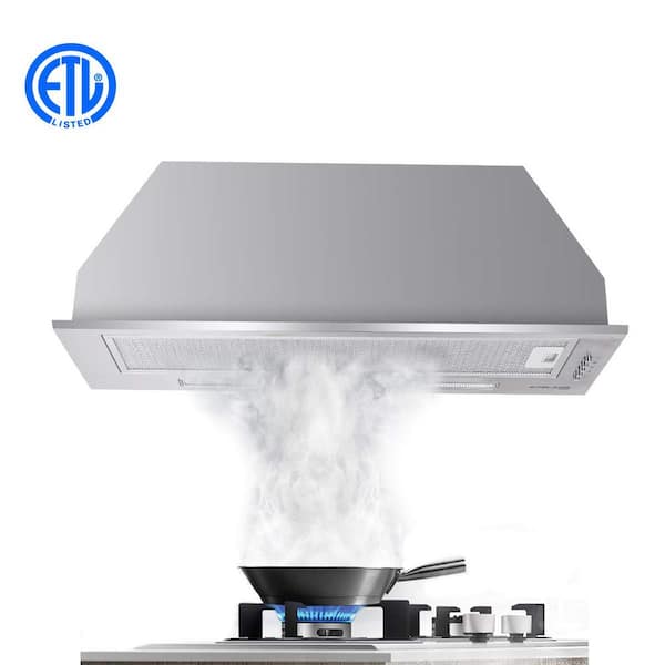 GASLAND Chef 30 in. Insert Range Hood in Stainless Steel with Aluminum Filters LED Lights Push Button Control, 450CFM