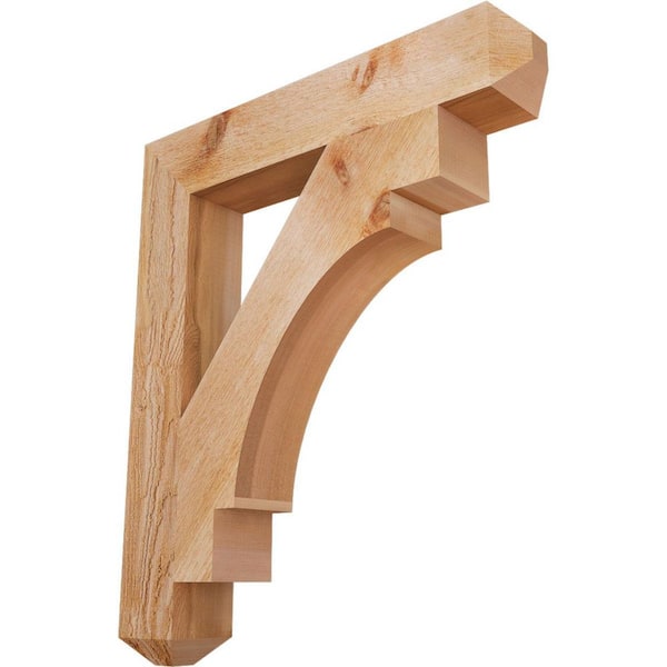 Ekena Millwork 4 in. x 28 in. x 24 in. Western Red Cedar Merced Craftsman Rough Sawn Bracket