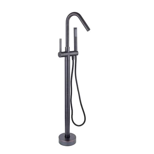 Maincraft Single-Handle Freestanding Tub Faucet with Handheld Shower in Venetian Bronze