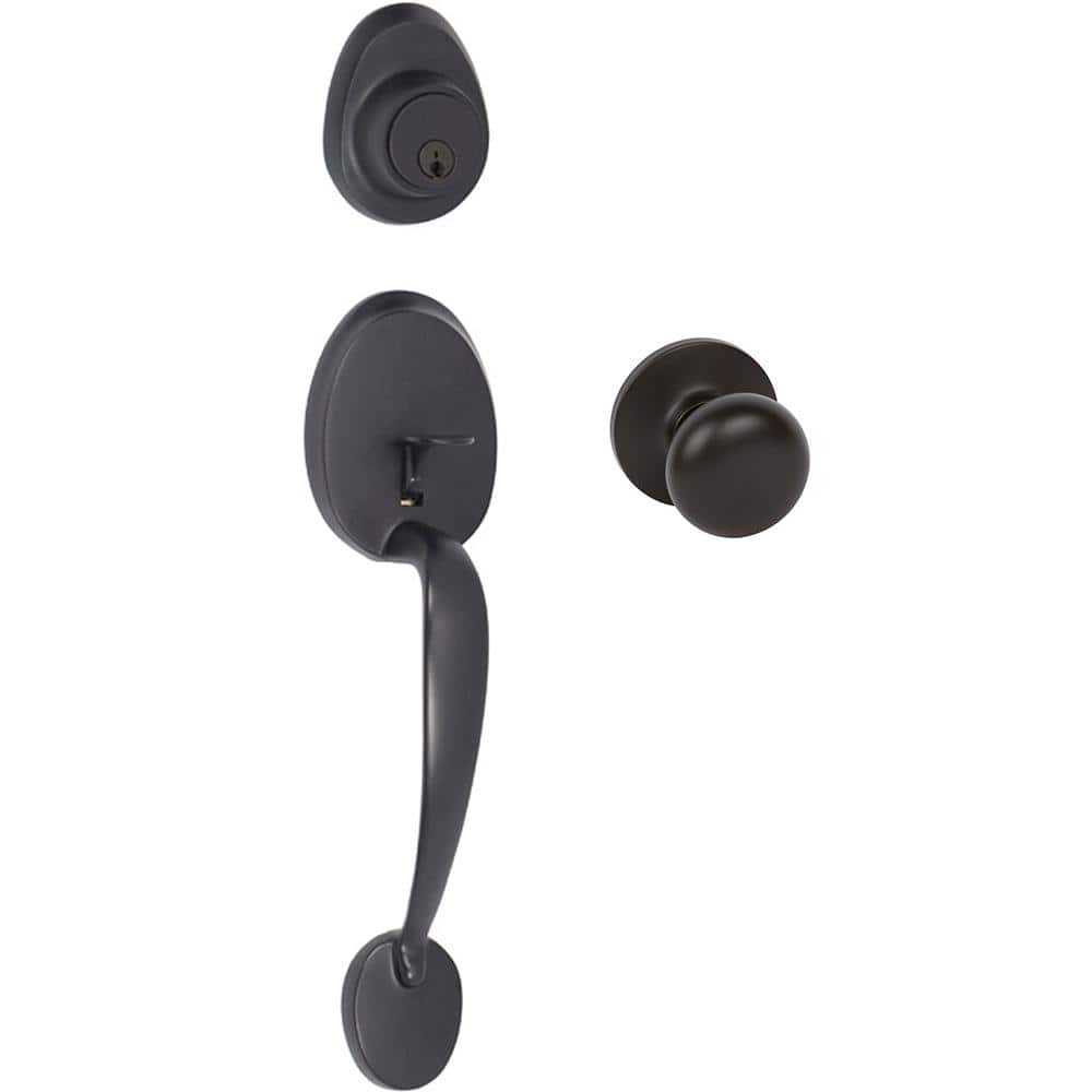 DELANEY HARDWARE Tralee Black Double Cylinder Deadbolt Entry Door ...