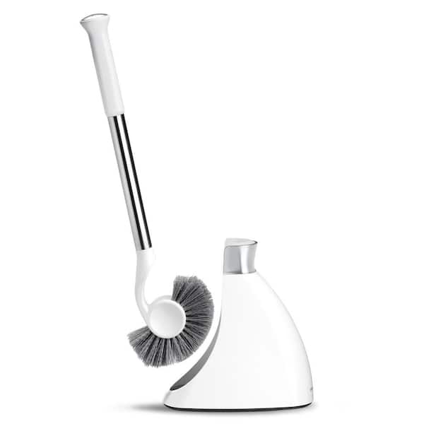 Toilet Brush with Magnetic Caddy Holder, White