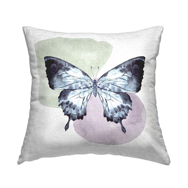 Stupell Industries Butterfly on Simple Shapes Outdoor Printed Throw Pillow by Kim Allen