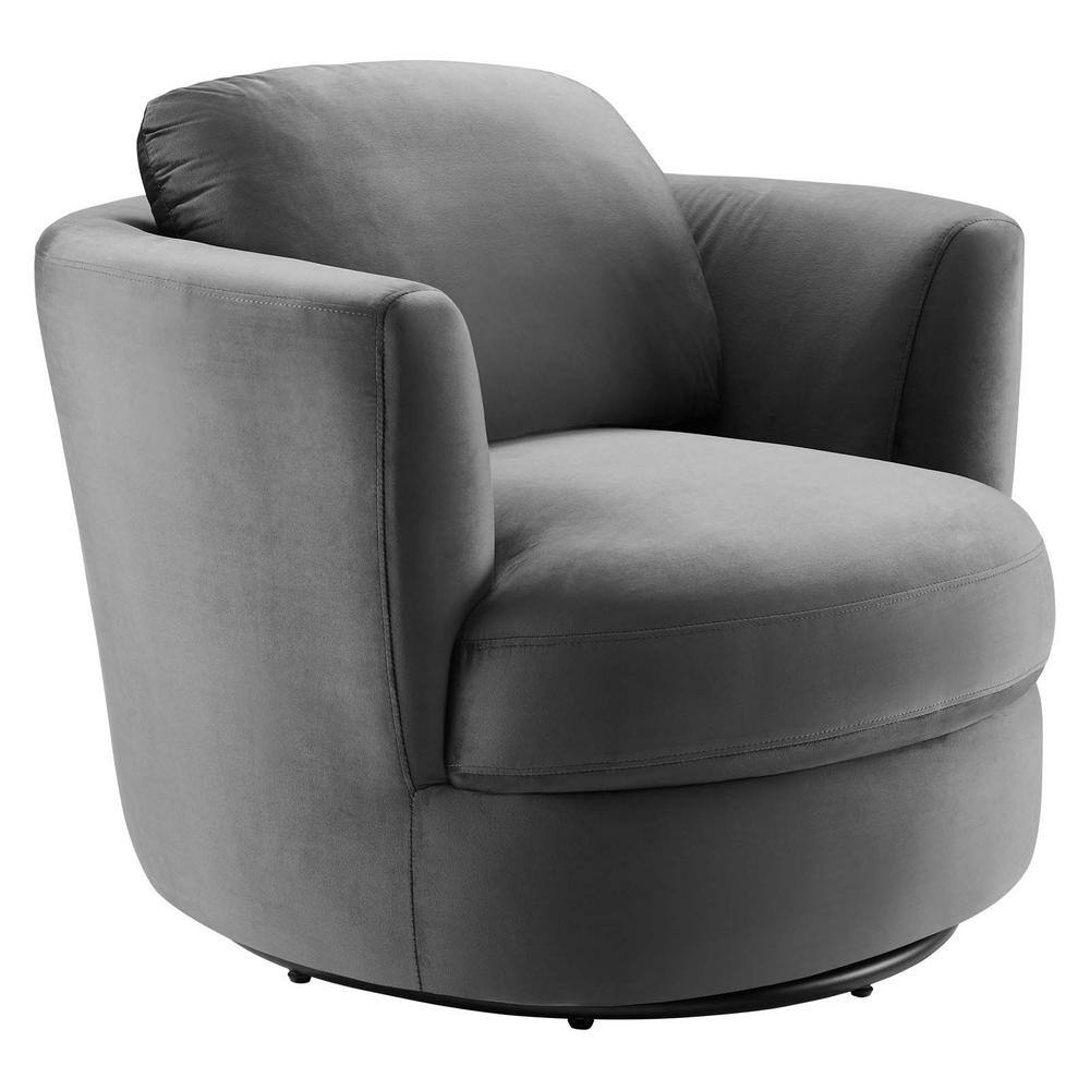 MODWAY Pirouette Gray Performance Velvet Swivel Arm Chair EEI4345GRY