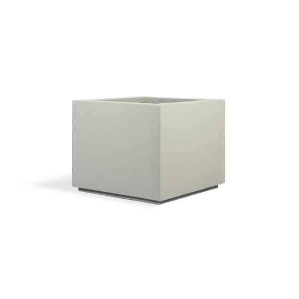 PolyStone Planters Monterrey Square 23 in. x 23 in. Greige Composite Window Boxes & Troughs