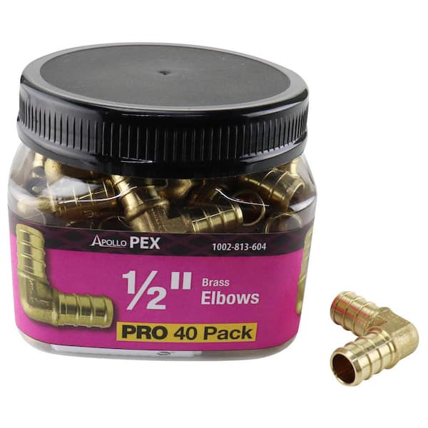 1/2 in. Brass PEX-B Barb 90-Degree Elbow Pro Pack (40-Pack)