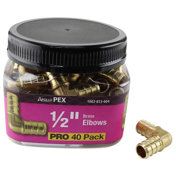 Apollo 1/2 in. Brass PEX-B Barb 90-Degree Elbow Pro Pack (40-Pack)