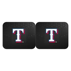 MLB Texas Rangers Black Heavy Duty 2-Piece 14 in. x 17 in. Vinyl Utility Mat