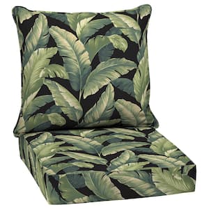 Leala Texture 24 in. x 24 in. 2-Piece Deep Seating Outdoor Lounge Chair Cushion in Onyx Cebu