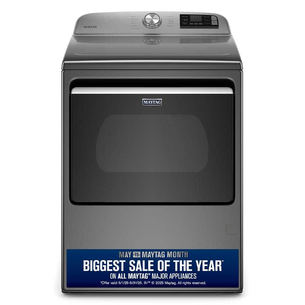 7.4 cu. ft. 120-Volt Smart Capable Metallic Slate Gas Dryer with Hamper Door