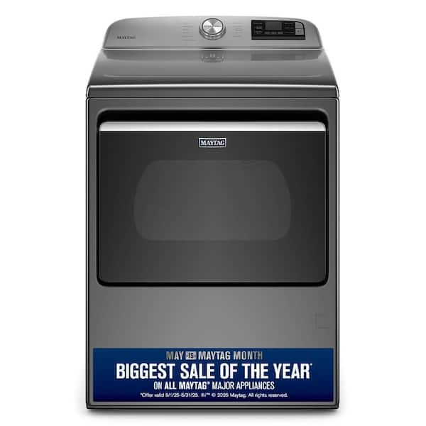 Maytag 7.4 cu. ft. 120-Volt Smart Capable Metallic Slate Gas Dryer with Hamper Door