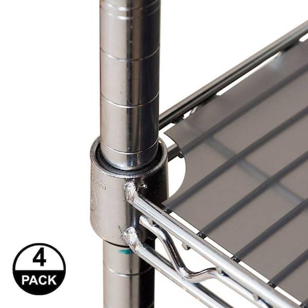 GRIDMANN 4 Pack Shelf Liners for 18 x 48 Wire Rack - Graphite Plastic Pre-Cut Covers