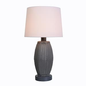 Chaleston 28 in. Gray Outdoor/Indoor Tapered Table Lamp