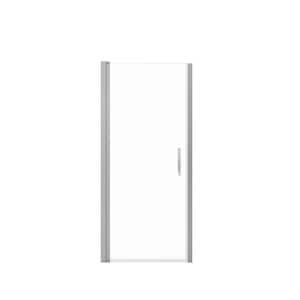 Manhattan 33 in. to 35 in. W x 68 in. H Pivot Frameless Shower Door with Clear Glass in Chrome