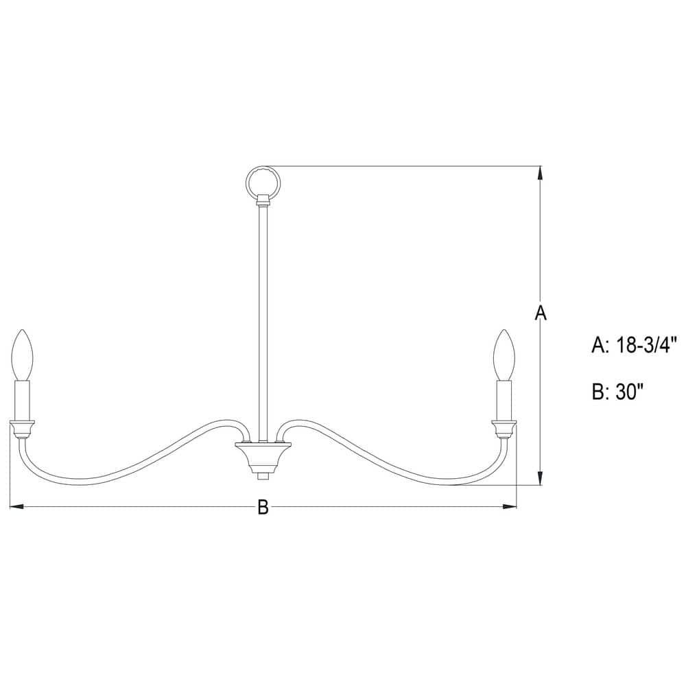 Annabelle 30" Matte Black & Brushed Walnut 6-Light Chandelier