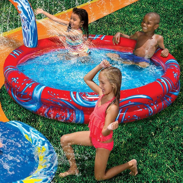 Banzai Cyclone Splash Park Inflatable Sprinkling Slide and Water Aqua Pool