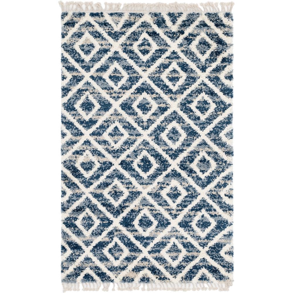 Hygge Shag Diamond Blue 5 ft. x 8 ft. Area Rug price history on PriceWatchPro