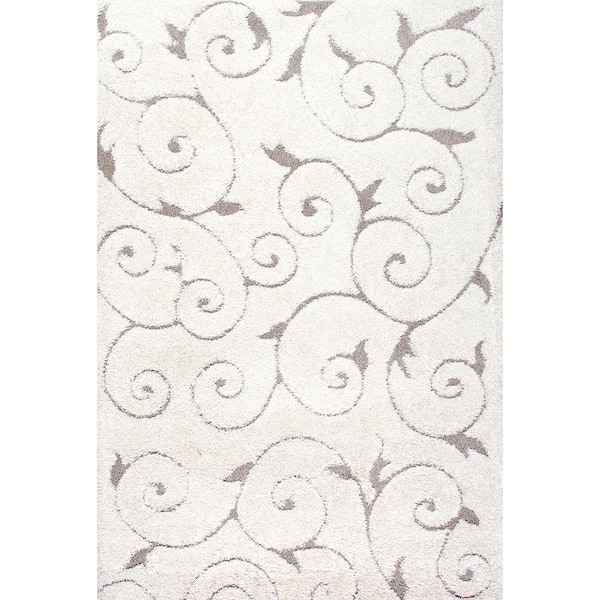 Maisha Abstract Shag Cream 10 ft. x 14 ft. Area Rug