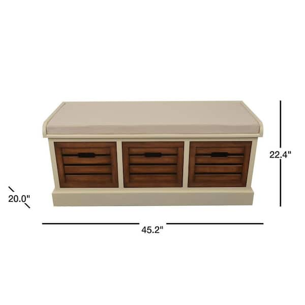 W. Trends 48 Farmhouse Wood Entryway Bench - White Oak