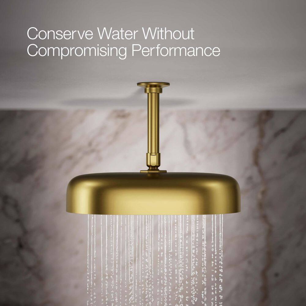 Vibrant Brushed Brass Oval Rain Shower Head with Adjustable Spray
