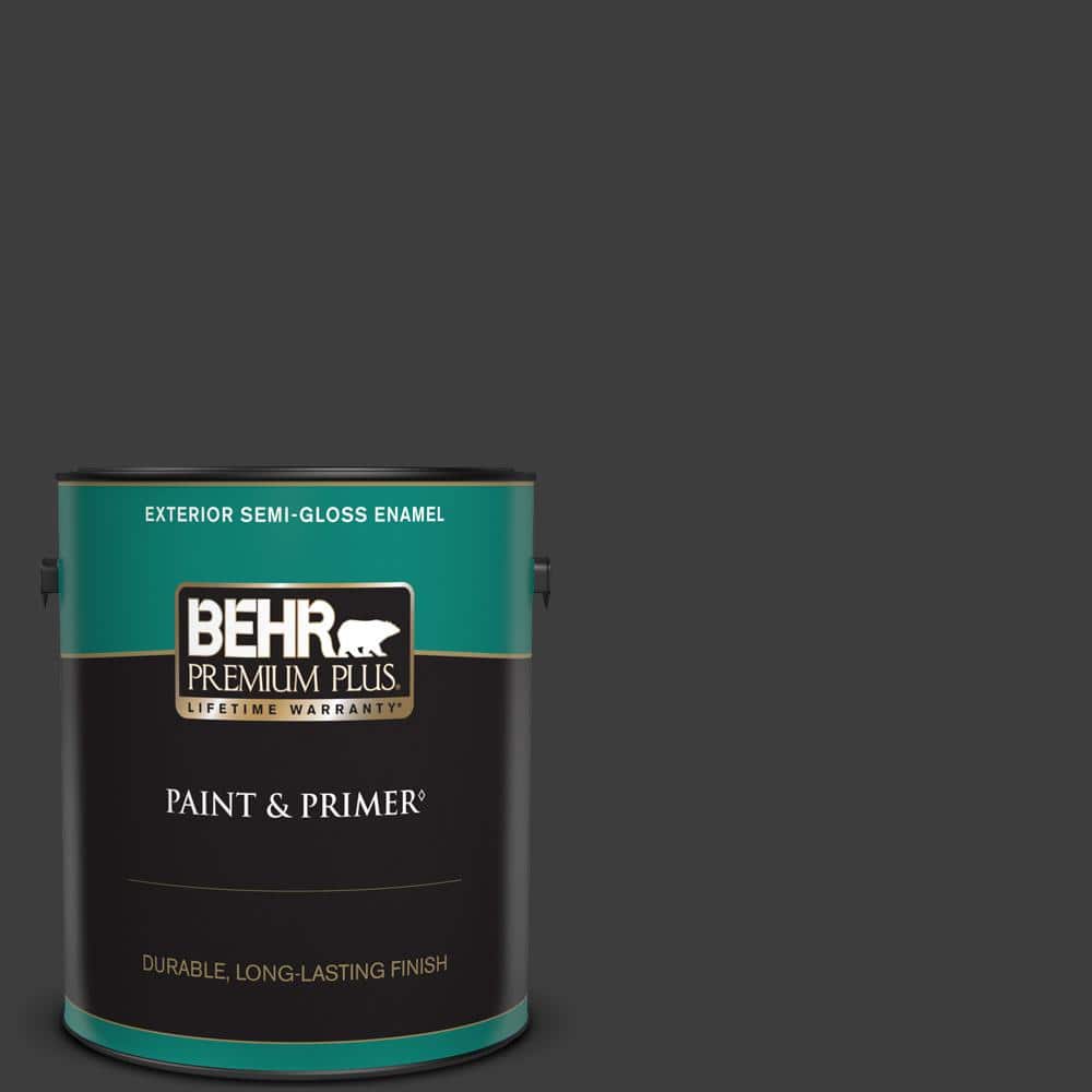 BEHR PRO 1 gal. #1350 Ultra Pure Black Semi-Gloss Acrylic Exterior Paint  PR67301 - The Home Depot