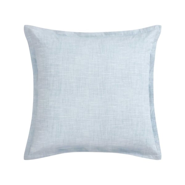 Ocean Bay Texture 1-Piece Light Blue Cotton 26X26 Euro Sham