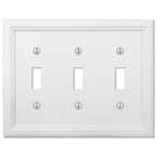 Elly 3 Gang Toggle Composite Wall Plate - White