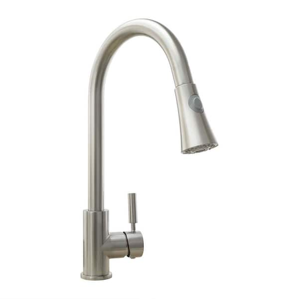 Cosmo Single-Handle Pull-Down Sprayer Kitchen Faucet with Ceramic Disc Valve in Brushed Nickel