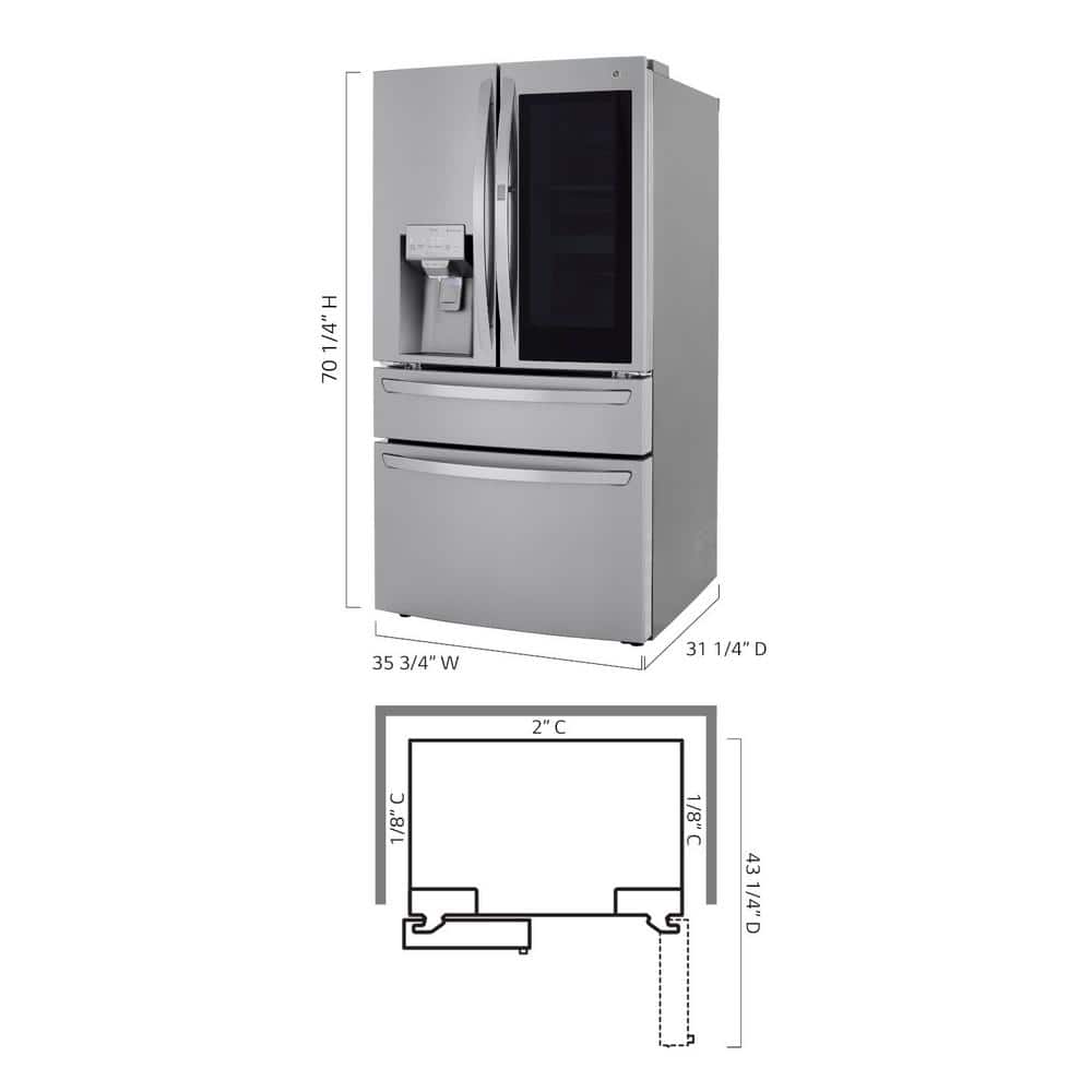 Stainless Steel Smart French Door Refrigerator with Ice Maker