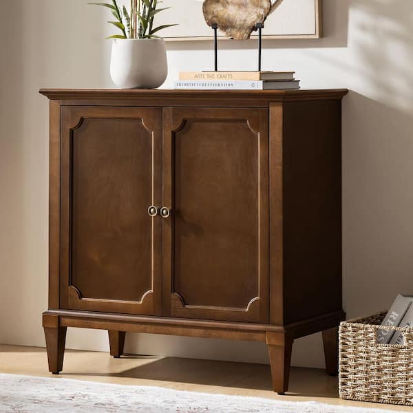Pam Walnut 32 in.  2-Door Accent Cabinet with 1 Shelves