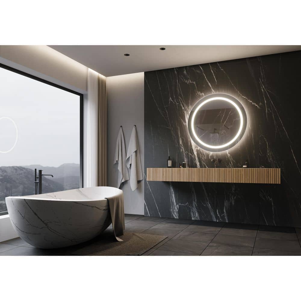 Harmony 36 in. W x 36 in. H Round Frameless Wall Mounted Bathroom Vanity Mirror 6000K LED -  PARIS MIRROR, HARMR36366000