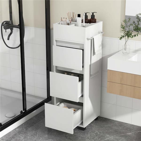 12 in. W x 12 in. D x 35.5 in. H x White Linen Cabinet