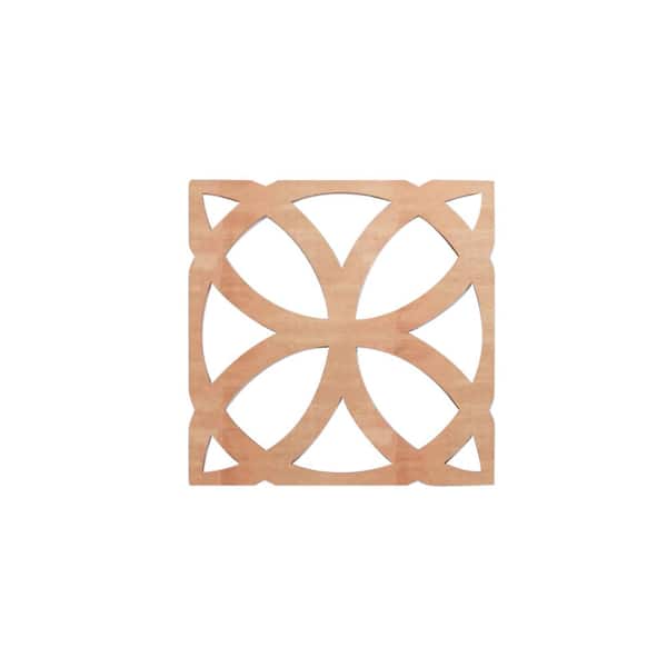 Ekena Millwork 7-3/8 in. x 7-3/8 in. x 1/4 in. Cherry Extra Small Daventry Decorative Fretwork Wood Wall Panels (50-Pack)