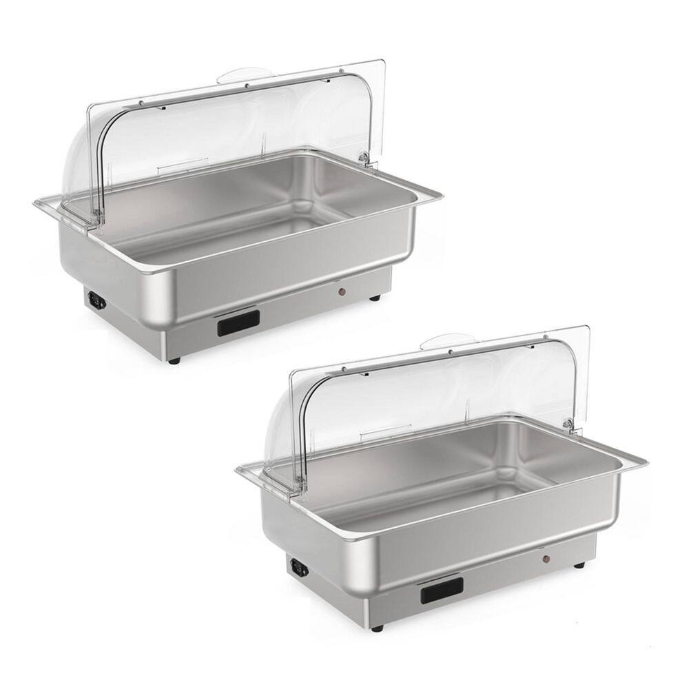 9 qt. Stainless Steel Electric Chafing Dish Buffet Server, Roll Top Food Warmer with Full-Size Pan, (Set of 2) price history on PriceWatchPro