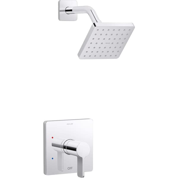 KOHLER Parallel 1-Handle Shower Trim Kit in Polished Chrome with 2.5 GPM Showerhead (Valve Not Included)