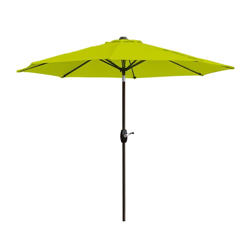Lime Green 9 Ft Steel Patio Umbrella with Tilt & Crank