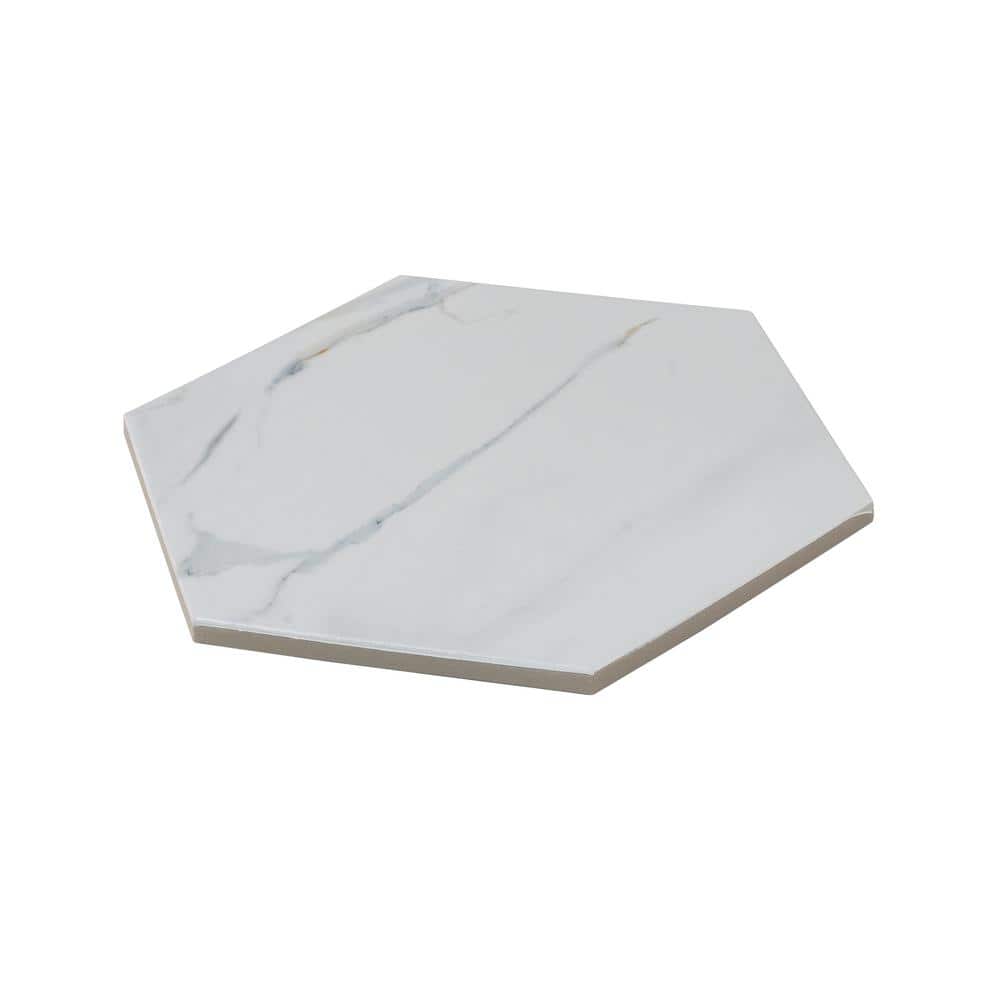 Splendor Matte White Porcelain Hexagon Tile for Wall and Floor
