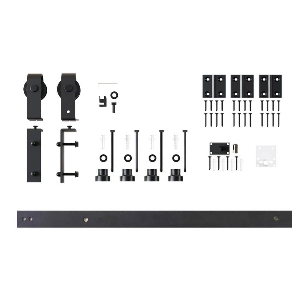 2.75 ft. /33 in. Black Rustic Single Bi-Fold Sliding Barn Door Track and Hardware Kit with Classic Roller for 2-Doors price history on PriceWatchPro