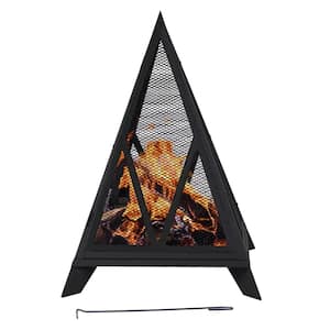 Sunnydaze Majestic Pyramid Steel Mesh Wood Burning Fire Bowl Pit