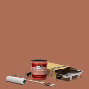 1 gal. #MQ1-28 Orange Flambe Ultra Extra Durable Flat Interior Paint and 5-Piece Wooster Set All-in-One Project Kit