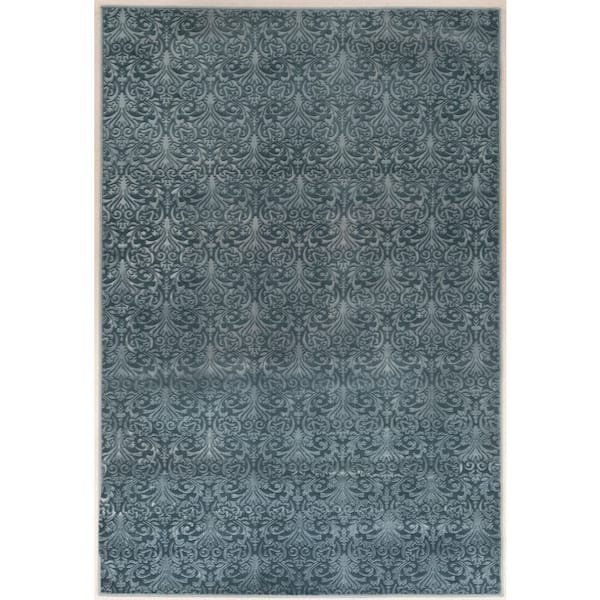 Evolution Blue 5 ft. x 8 ft. Modern Loomed Geometric Polyester Rectangle Indoor Area Rug